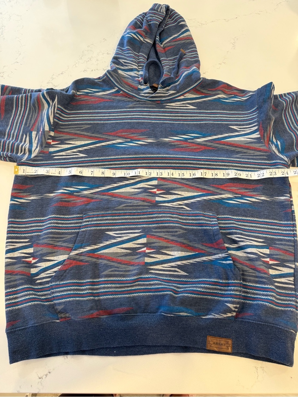 Ariat Chimayo Print Navy Aztec-Pattern Hoodie - Picture 12 of 12